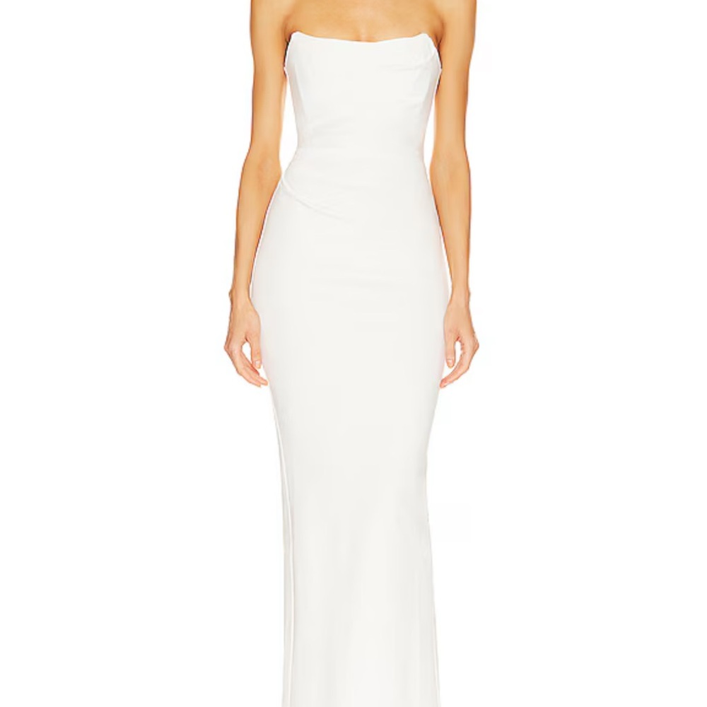 Michael Costello White Strapless Gown